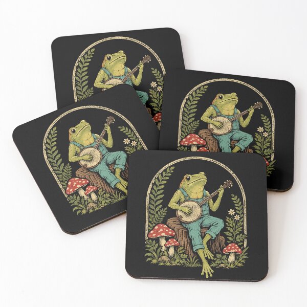 Item preview, Retro Frog Banjo Player Woodland Vintage Music  designed and sold by Moizento.