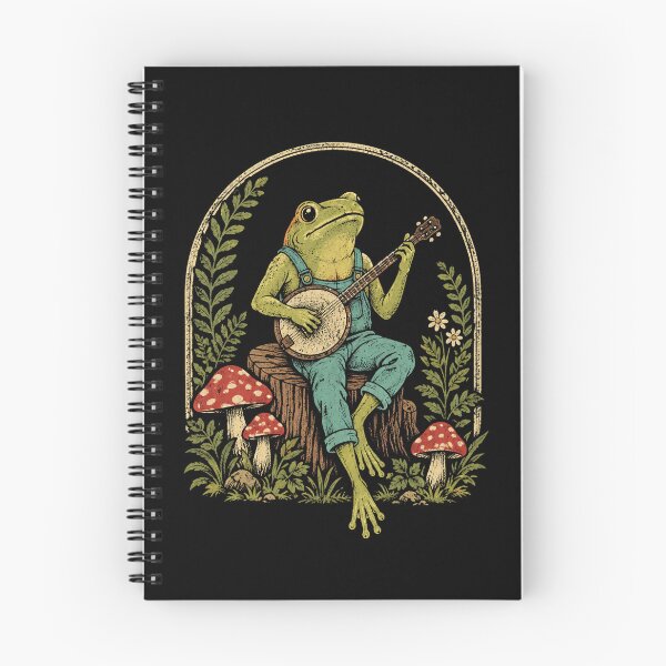 Item preview, Retro Frog Banjo Player Woodland Vintage Music  designed and sold by Moizento.