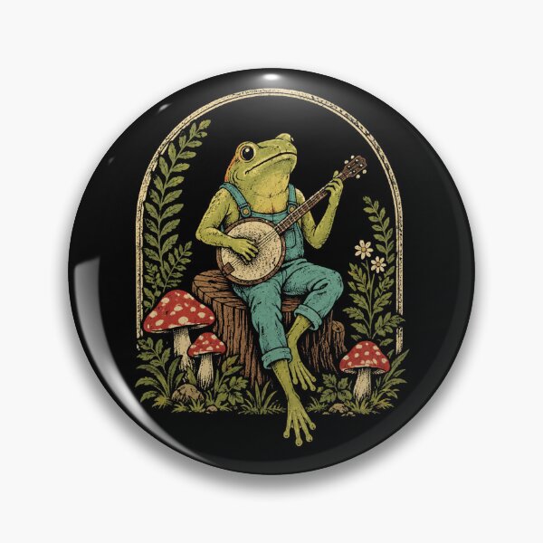 Item preview, Retro Frog Banjo Player Woodland Vintage Music  designed and sold by Moizento.
