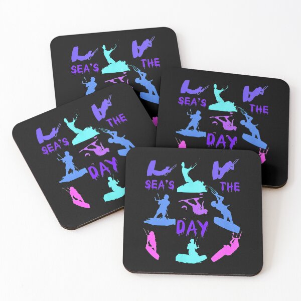 Artikelvorschau, Sea's The Day Kitesurfing Silhouette Art entworfen und verkauft von jessgafowlie.