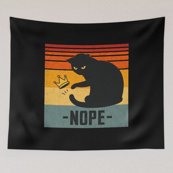 Item preview, Nope Cat Rejecting Crown Retro Sunset designed and sold by OlyvieArt.