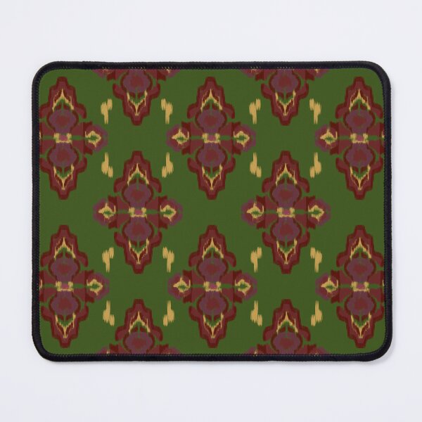 Item preview, Green ikat pattern Thai fabric designed and sold by Halonapping.