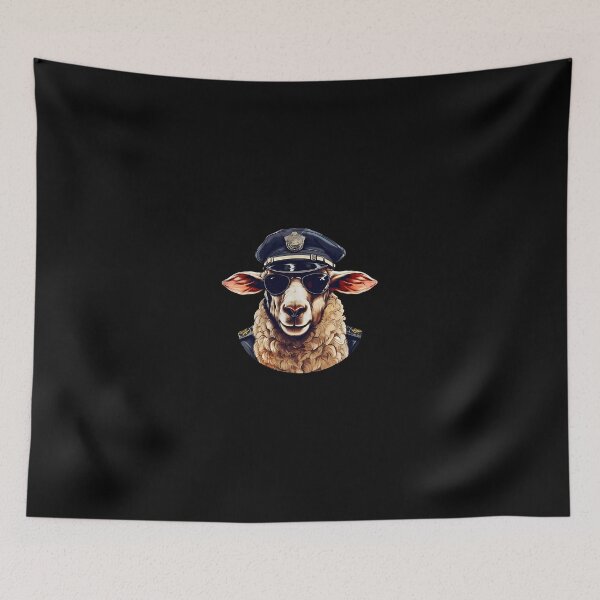Item preview, Sheep Police Officer Cool Sunglasses Hat designed and sold by tohillregaller.