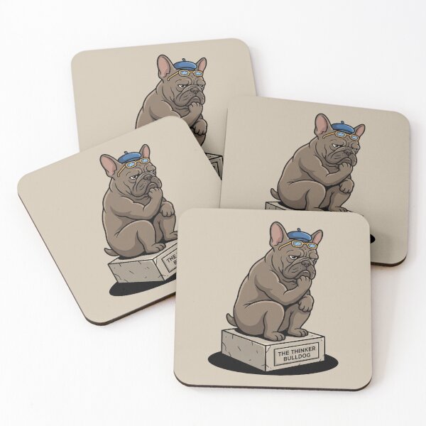Item preview, The Thinker Bulldog Rodin Statue Parody Frenchie Philosophy Art History Humor Pop Art designed and sold by Rare By Hero.