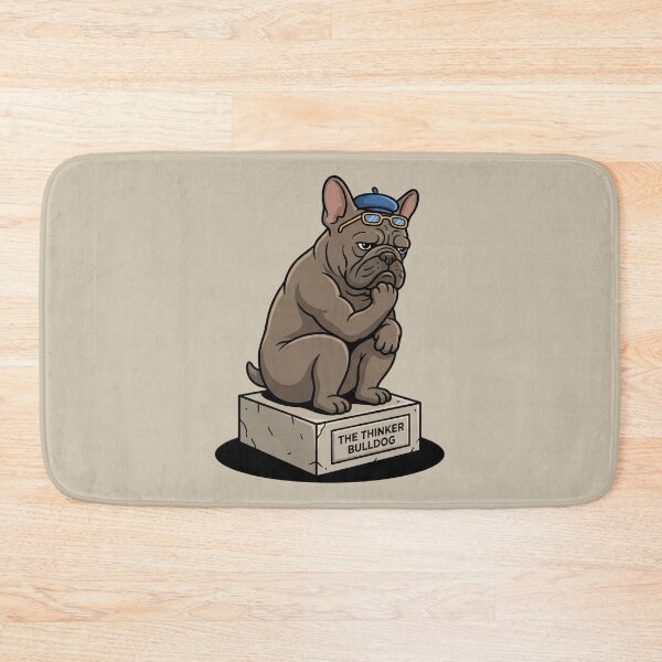 Item preview, The Thinker Bulldog Rodin Statue Parody Frenchie Philosophy Art History Humor Pop Art designed and sold by Rare By Hero.