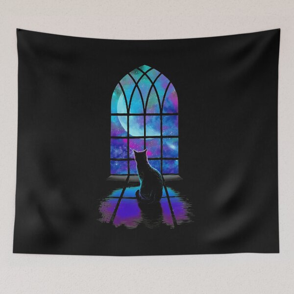 Item preview, Cat Gazing Cosmic Window  designed and sold by JASOARMAN.