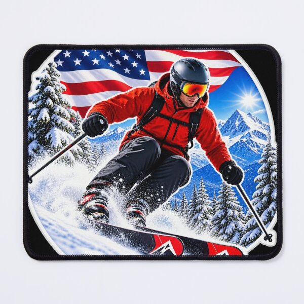Item preview, American Ski Adventure Sticker designed and sold by ser-Ile.
