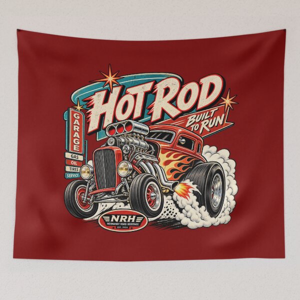 Item preview, Hot Rod Cartoon – 1950s American Garage designed and sold by Normandy Road Heritage™ - Vintage Garage Art.