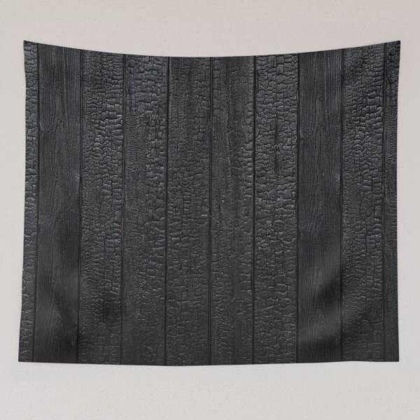 Item preview, Rustic Japanese Shou Sugi Ban Black Charred Wood Wall Minimalist Natural Photo HD designed and sold by bard-art.