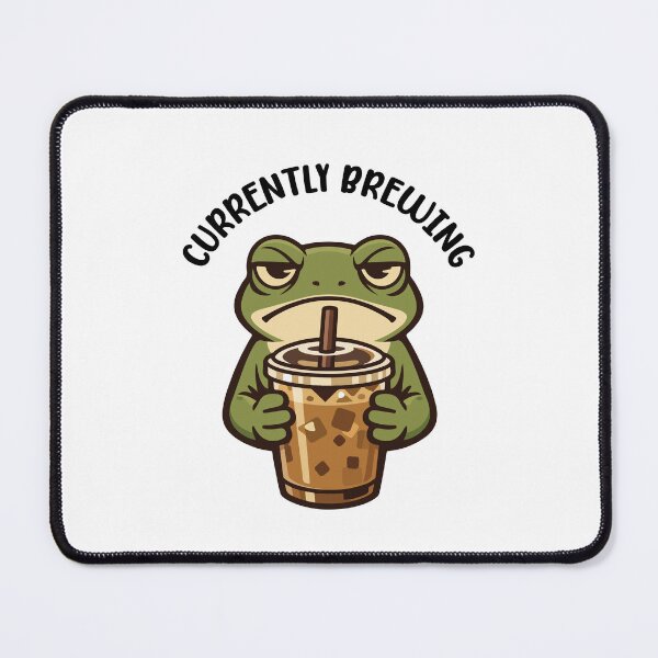 Item preview, Funny Frog Cartoon Drinking Iced Coffee designed and sold by stylishdzign.