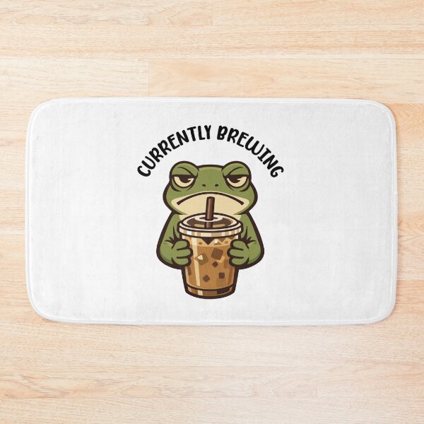 Item preview, Funny Frog Cartoon Drinking Iced Coffee designed and sold by stylishdzign.