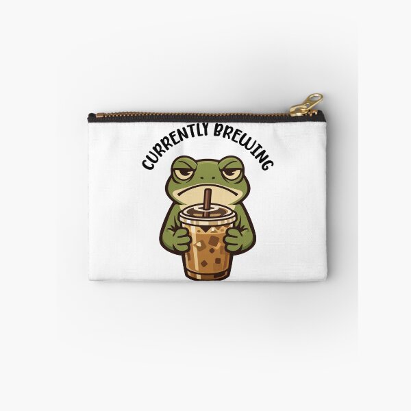 Item preview, Funny Frog Cartoon Drinking Iced Coffee designed and sold by stylishdzign.
