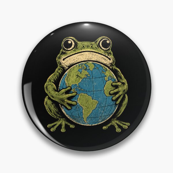 Item preview, Retro Frog Hugging Earth Vintage Nature Lover designed and sold by Moizento.