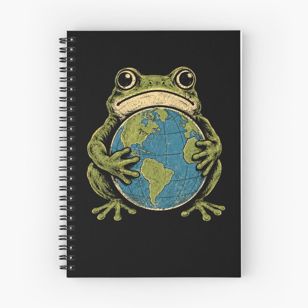 Item preview, Retro Frog Hugging Earth Vintage Nature Lover designed and sold by Moizento.