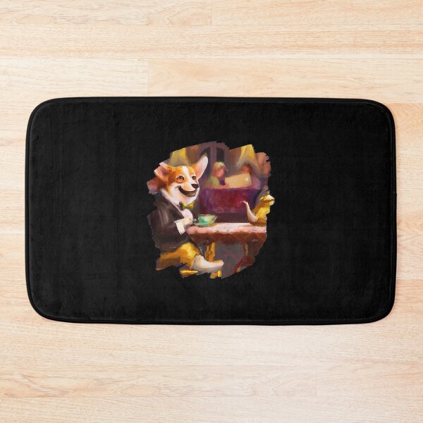 Item preview, Sophisticated Corgi Enjoying Tea Time Art designed and sold by tohillregaller.