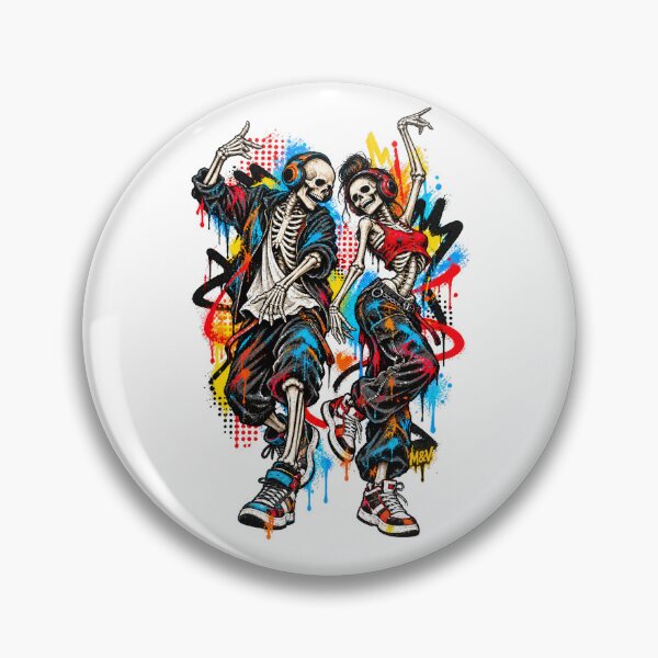 Item preview, Urban Skeleton Couple Music Graffiti  designed and sold by Qenlo.