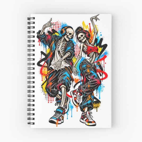 Item preview, Urban Skeleton Couple Music Graffiti  designed and sold by Qenlo.
