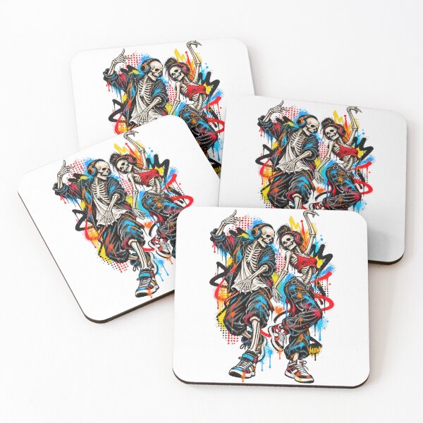 Item preview, Urban Skeleton Couple Music Graffiti  designed and sold by Qenlo.