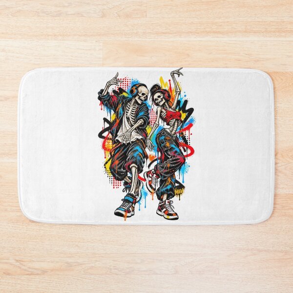 Item preview, Urban Skeleton Couple Music Graffiti  designed and sold by Qenlo.