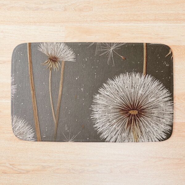 Item preview, White Dandelion Seeds Dark Botanical Art — Moody Nature Pattern designed and sold by LYAN-STORE.