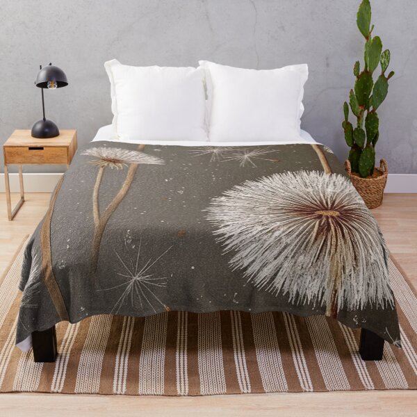 Item preview, White Dandelion Seeds Dark Botanical Art — Moody Nature Pattern designed and sold by LYAN-STORE.