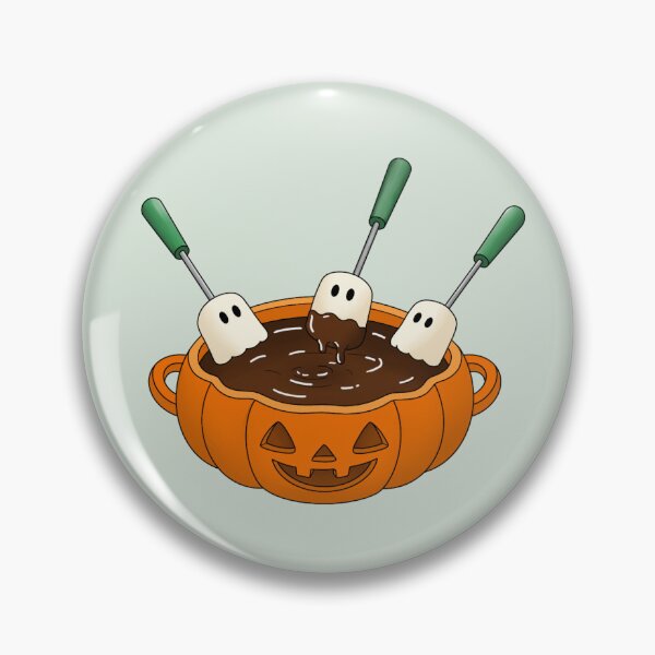 Item preview, Cute Ghosts Dipping in Pumpkin Chocolate Fondue designed and sold by DesgnsxGifts.