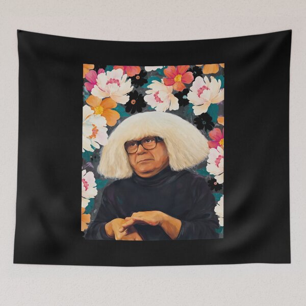 Item preview, Whimsical Wiggy DeVito Floral Portrait designed and sold by JASOARMAN.