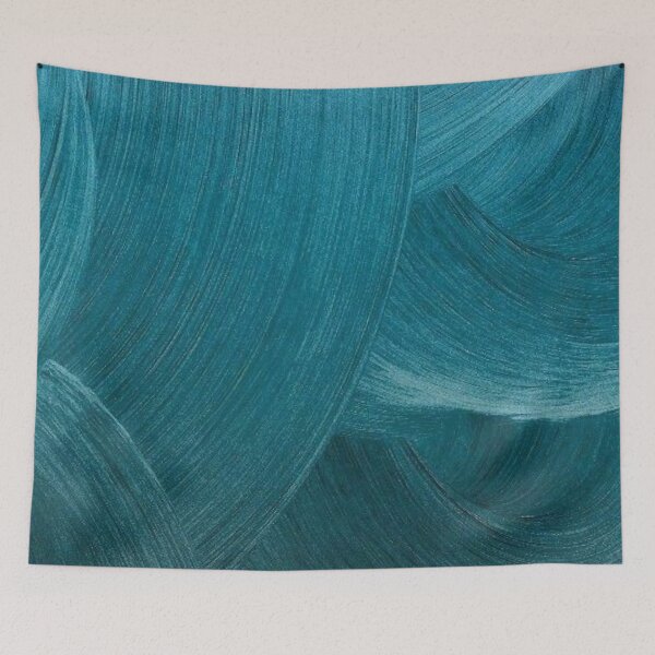 Item preview, Teal Paint Brush Strokes — Abstract Blue Green Oil Painting Texture designed and sold by LYAN-STORE.