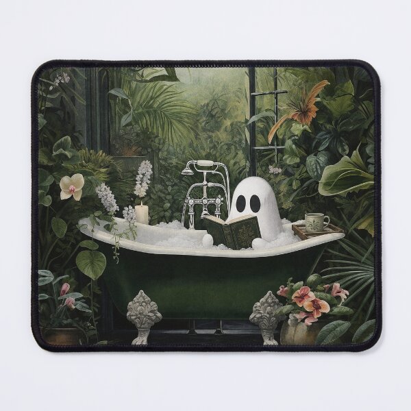 Item preview, Cozy Ghost Reading in a Botanical Bathtub designed and sold by Tolchik.