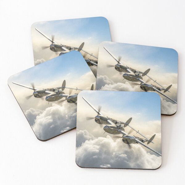 Item preview, P-38 Lightning Cloudscape Banking Illustration designed and sold by Airpower Art.
