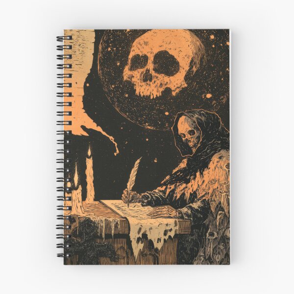 Item preview, Skeletal Scribe Under Skull Moon Gothic Horror designed and sold by POVAD.