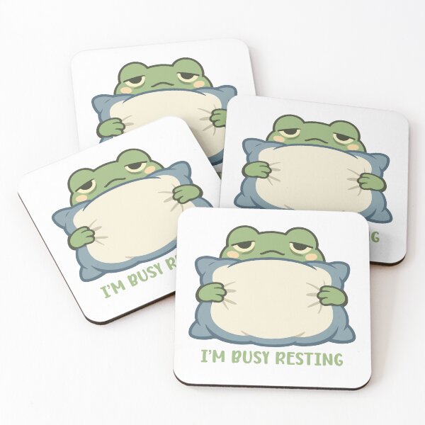Item preview, Funny Frog Cartoon Resting with Pillow designed and sold by stylishdzign.