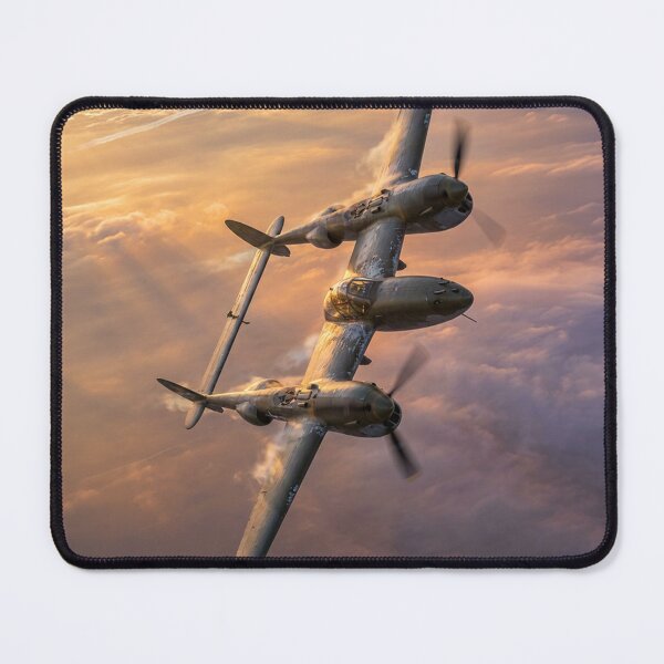 Item preview, P-38 Lightning Golden Sunset Dive Illustration designed and sold by Airpower Art.