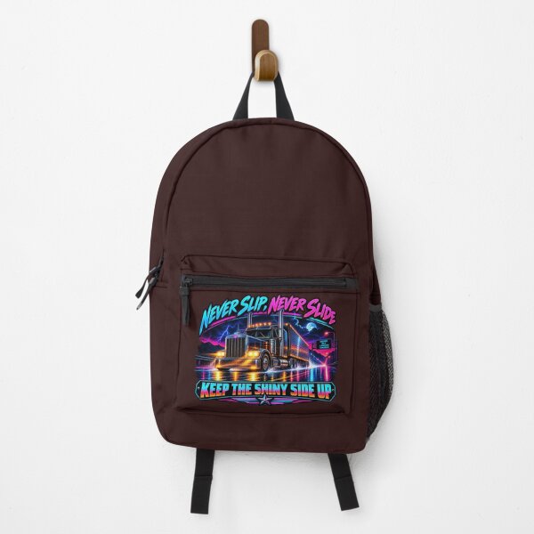Item preview, Never Slip, Never Slide - Synthwave Trucker Art - Keep The Shiny Side Up designed and sold by NomadForge.