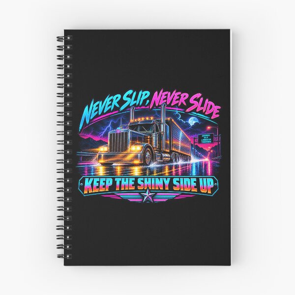 Item preview, Never Slip, Never Slide - Synthwave Trucker Art - Keep The Shiny Side Up designed and sold by NomadForge.