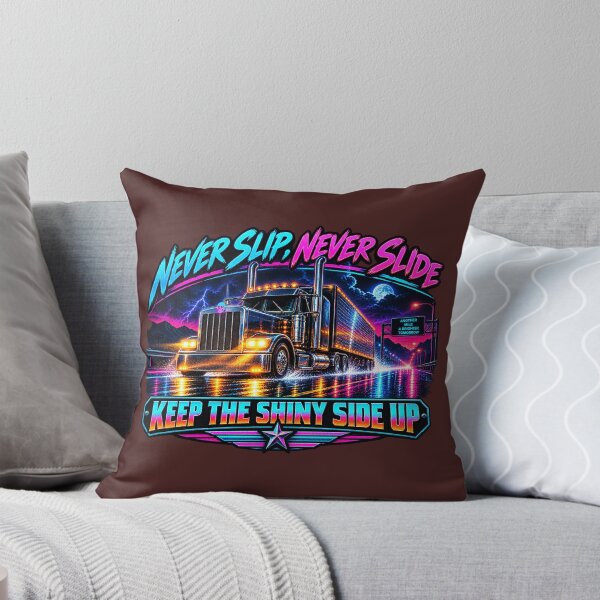 Item preview, Never Slip, Never Slide - Synthwave Trucker Art - Keep The Shiny Side Up designed and sold by NomadForge.