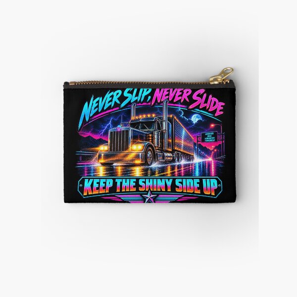 Item preview, Never Slip, Never Slide - Synthwave Trucker Art - Keep The Shiny Side Up designed and sold by NomadForge.