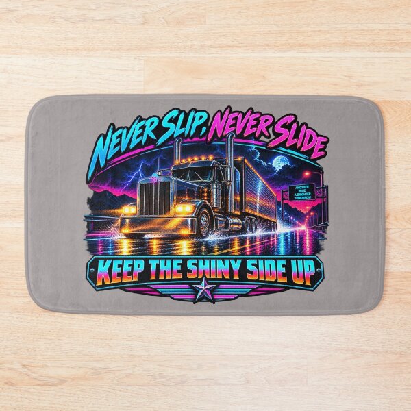 Item preview, Never Slip, Never Slide - Synthwave Trucker Art - Keep The Shiny Side Up designed and sold by NomadForge.