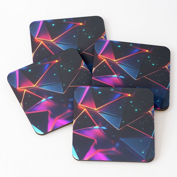 Item preview, Neon Geometric Low Poly Crystal — Futuristic Cyberpunk Abstract Art designed and sold by LYAN-STORE.