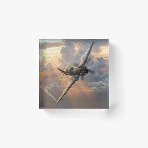 Item preview, P-40 Warhawk Sunburst Cloudscape Illustration designed and sold by Airpower Art.