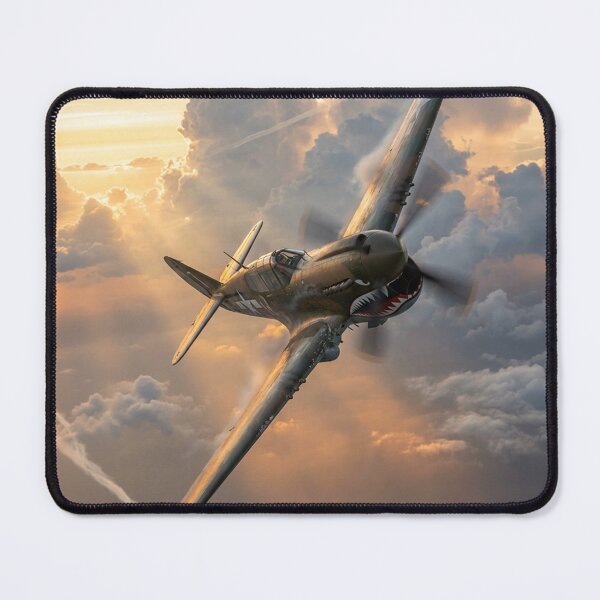 Item preview, P-40 Warhawk Sunburst Cloudscape Illustration designed and sold by Airpower Art.
