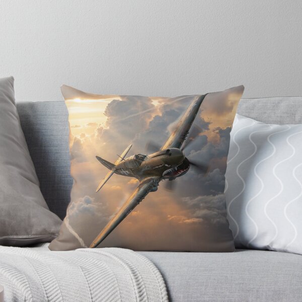 Item preview, P-40 Warhawk Sunburst Cloudscape Illustration designed and sold by Airpower Art.