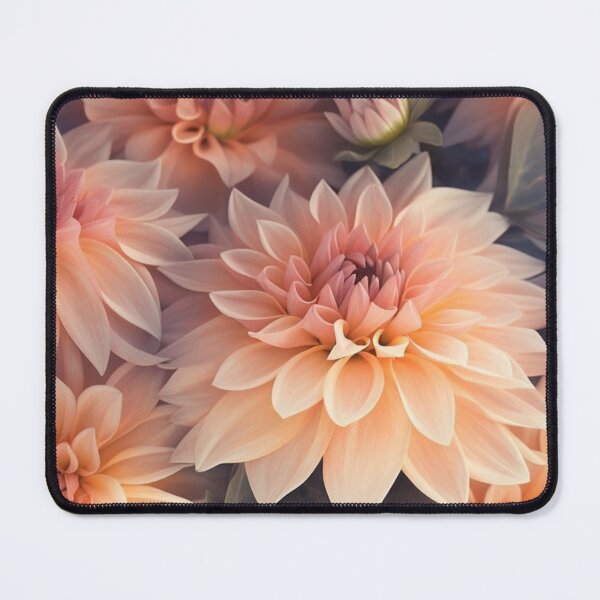Item preview, Soft Peach Dahlias Pattern — Romantic Pastel Floral Aesthetic designed and sold by LYAN-STORE.