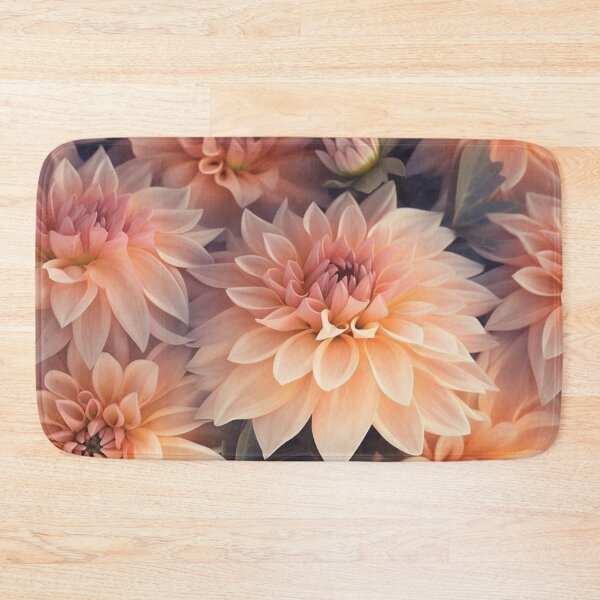 Item preview, Soft Peach Dahlias Pattern — Romantic Pastel Floral Aesthetic designed and sold by LYAN-STORE.