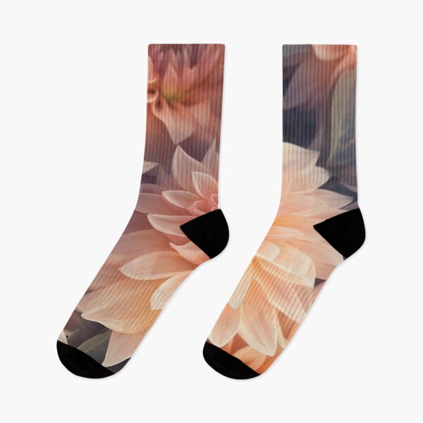 Item preview, Soft Peach Dahlias Pattern — Romantic Pastel Floral Aesthetic designed and sold by LYAN-STORE.