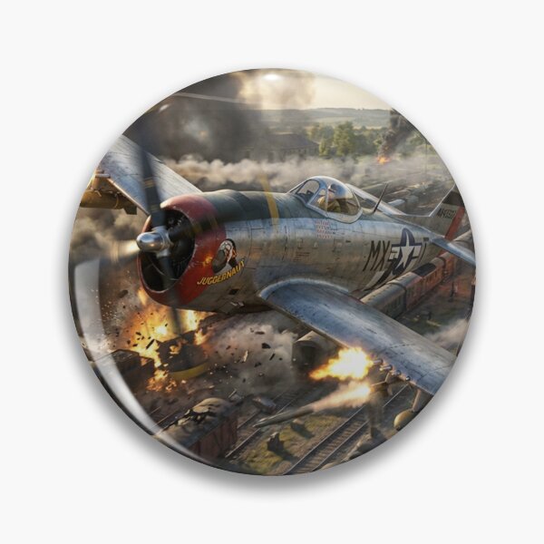 Item preview, P-47 Thunderbolt Rail Yard Strafing Illustration designed and sold by Airpower Art.