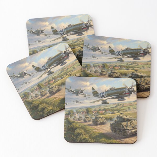 Item preview, P-47 Thunderbolt Tank Column Illustration designed and sold by Airpower Art.