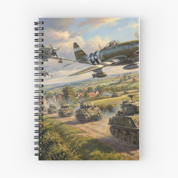 Item preview, P-47 Thunderbolt Tank Column Illustration designed and sold by Airpower Art.