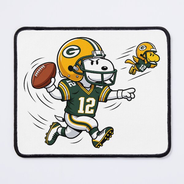 Item preview, Snoopy & Woodstock Green Bay Packers Football Retro F104 designed and sold by GLUVY-THEME.