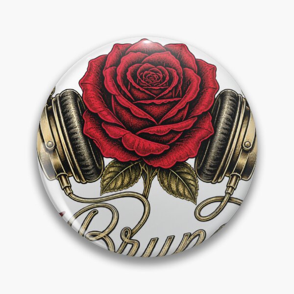 Item preview, headphones Red Rose Vintage Graphic with Elegant Lettering designed and sold by otaku.edwardj.